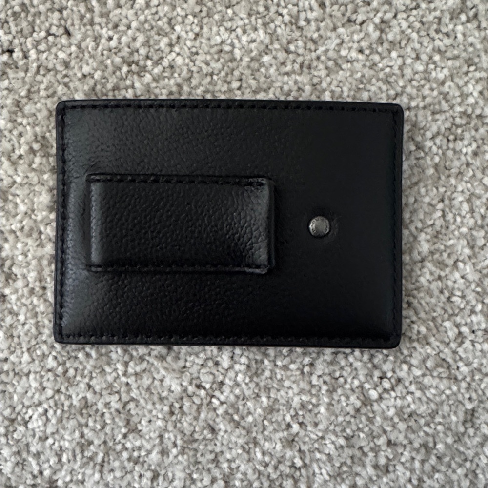 Coach Black Leather Card Holder with White Dust Bag - Picture 4 of 4